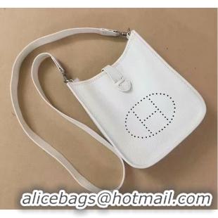 New Cheap Hermes Evelyne original togo leather mini Shoulder Bag H15698 White