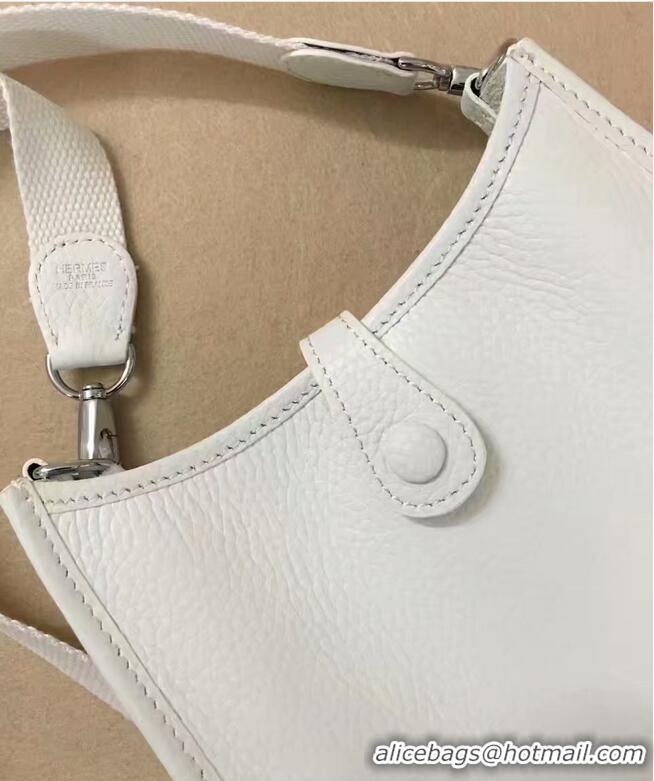 New Cheap Hermes Evelyne original togo leather mini Shoulder Bag H15698 White