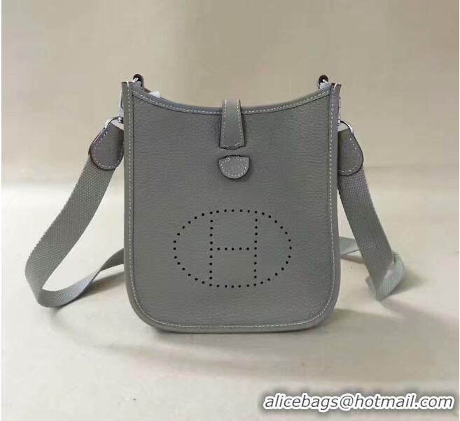 Popular Style Hermes Evelyne original togo leather mini Shoulder Bag H15698 Light Grey