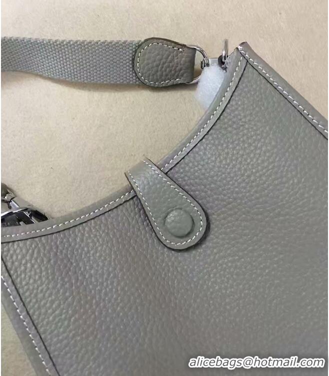 Popular Style Hermes Evelyne original togo leather mini Shoulder Bag H15698 Light Grey