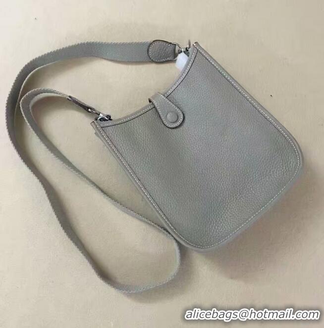 Popular Style Hermes Evelyne original togo leather mini Shoulder Bag H15698 Light Grey