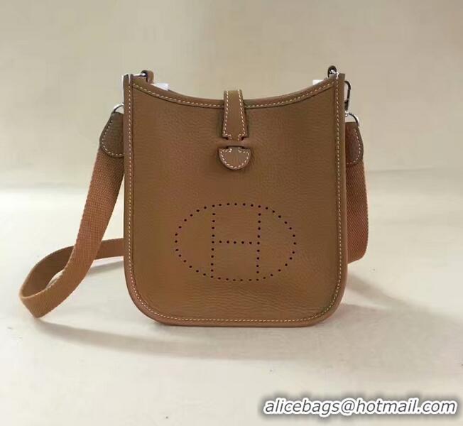 Trendy Design Hermes Evelyne original togo leather mini Shoulder Bag H15698 brown