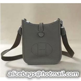 Super Quality Hermes Evelyne original togo leather mini Shoulder Bag H15698 Dark Grey