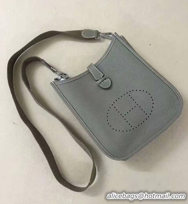 Super Quality Hermes Evelyne original togo leather mini Shoulder Bag H15698 Dark Grey