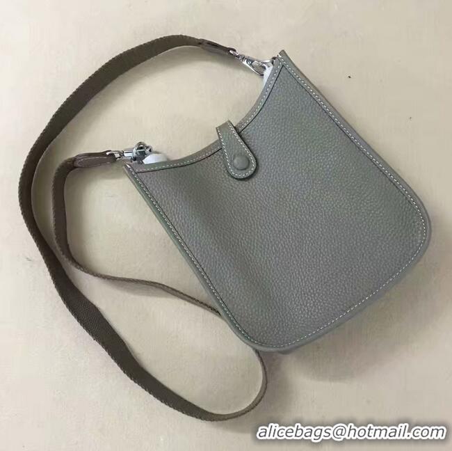 Super Quality Hermes Evelyne original togo leather mini Shoulder Bag H15698 Dark Grey