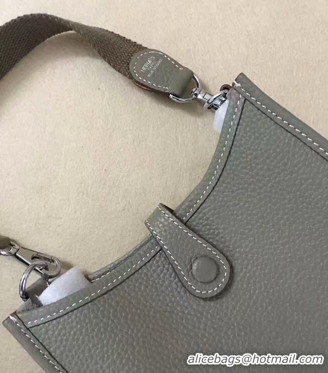 Super Quality Hermes Evelyne original togo leather mini Shoulder Bag H15698 Dark Grey