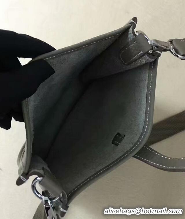 Super Quality Hermes Evelyne original togo leather mini Shoulder Bag H15698 Dark Grey