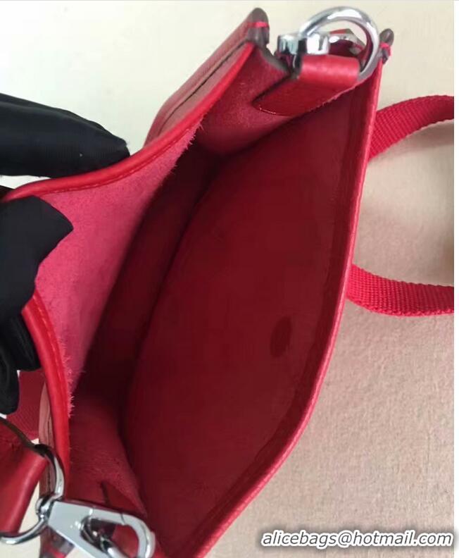 Promotional Hermes Evelyne original togo leather mini Shoulder Bag H15698 Red