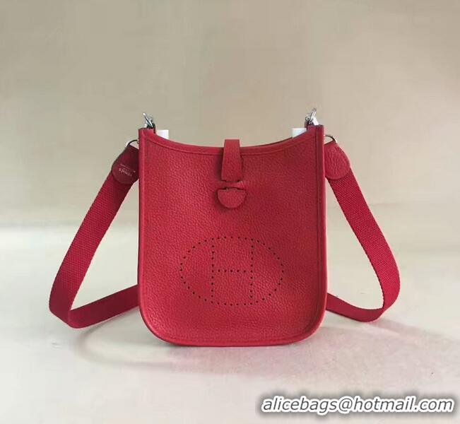 Promotional Hermes Evelyne original togo leather mini Shoulder Bag H15698 Red