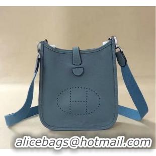 Good Product Hermes Evelyne original togo leather mini Shoulder Bag H15698 sky blue