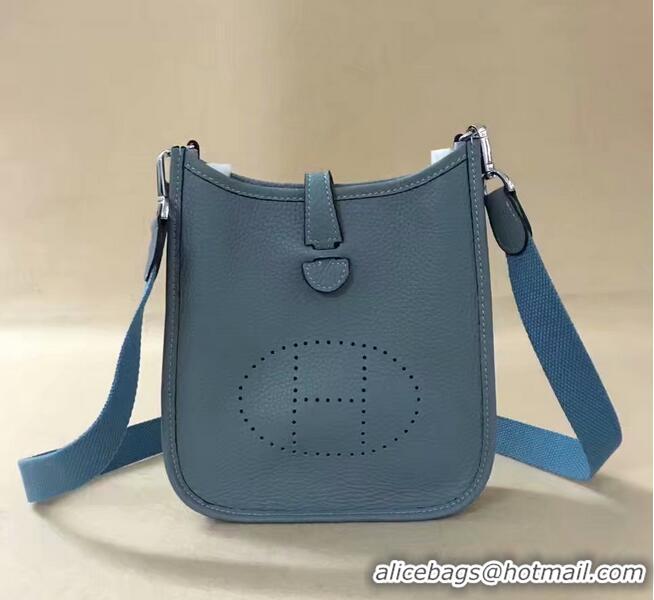 Good Product Hermes Evelyne original togo leather mini Shoulder Bag H15698 sky blue