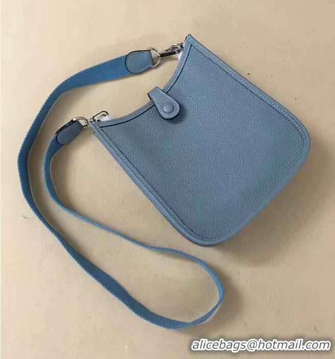 Good Product Hermes Evelyne original togo leather mini Shoulder Bag H15698 sky blue