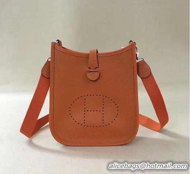 Discount Design Hermes Evelyne original togo leather mini Shoulder Bag H15698 orange