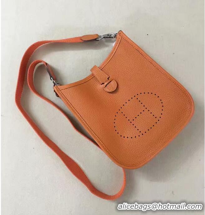 Discount Design Hermes Evelyne original togo leather mini Shoulder Bag H15698 orange