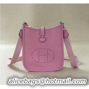 Top Grade Hermes Evelyne original togo leather mini Shoulder Bag H15698 pink