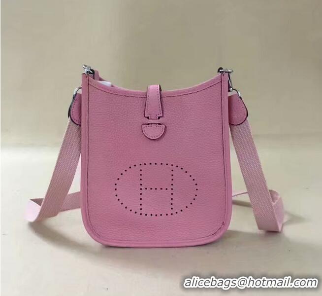 Top Grade Hermes Evelyne original togo leather mini Shoulder Bag H15698 pink