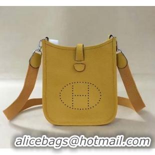 New Style Hermes Evelyne original togo leather mini Shoulder Bag H15698 yellow