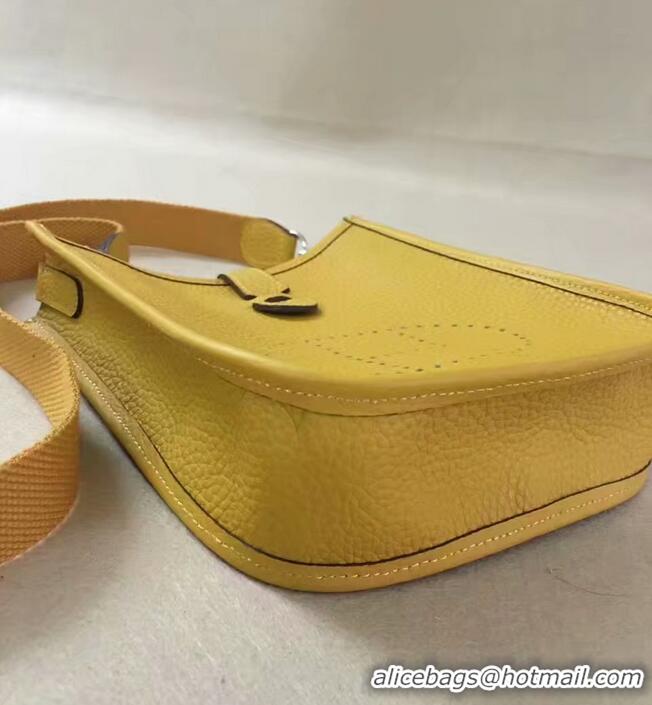 New Style Hermes Evelyne original togo leather mini Shoulder Bag H15698 yellow