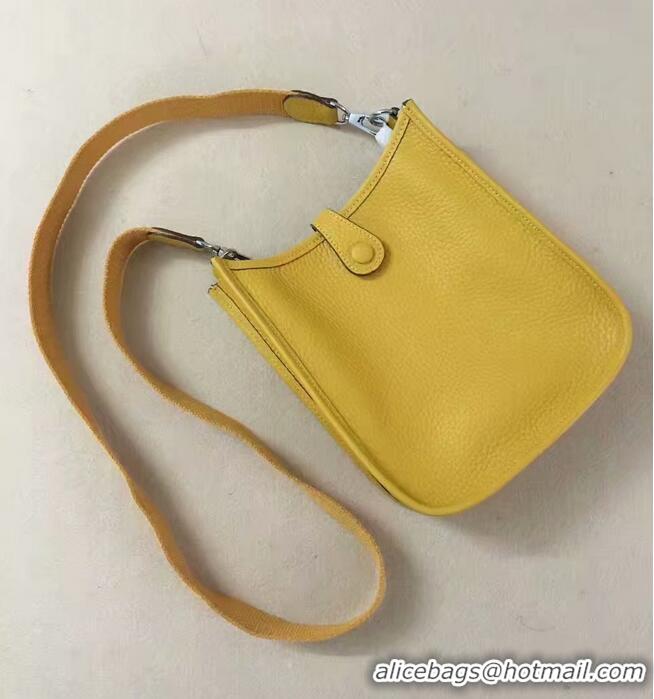 New Style Hermes Evelyne original togo leather mini Shoulder Bag H15698 yellow