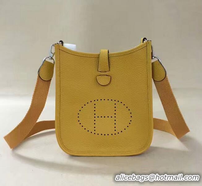 New Style Hermes Evelyne original togo leather mini Shoulder Bag H15698 yellow