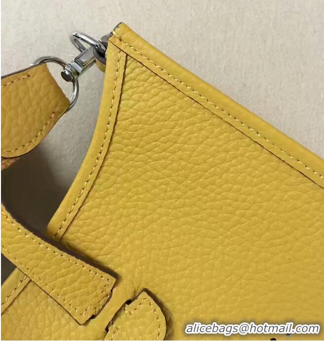 New Style Hermes Evelyne original togo leather mini Shoulder Bag H15698 yellow