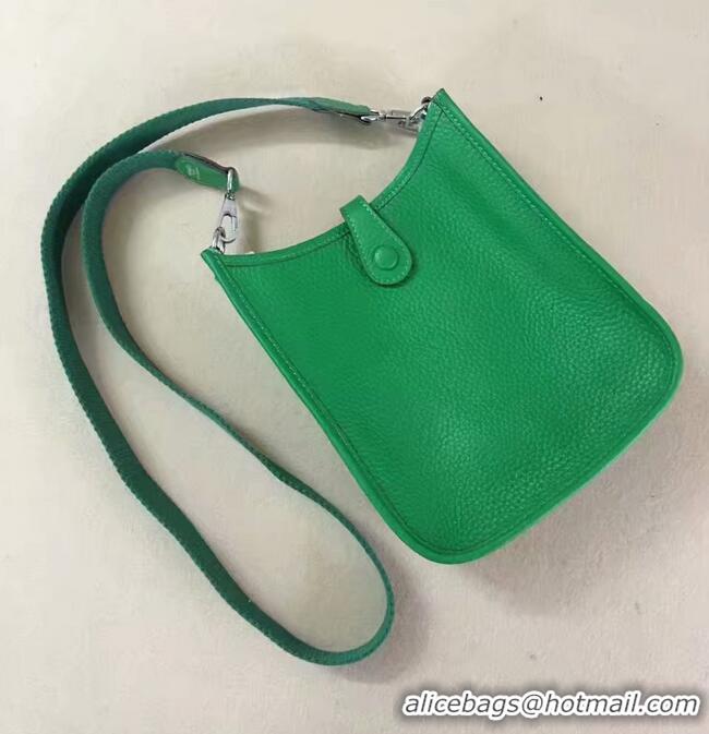 Famous Brand Hermes Evelyne original togo leather mini Shoulder Bag H15698 green