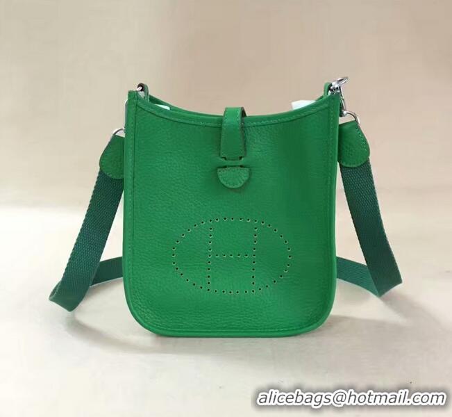 Famous Brand Hermes Evelyne original togo leather mini Shoulder Bag H15698 green