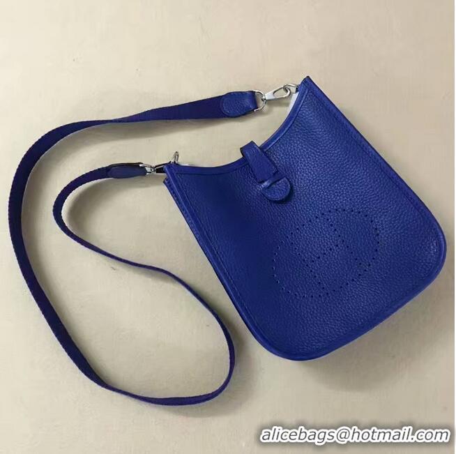 Best Price Hermes Evelyne original togo leather mini Shoulder Bag H15698 optic blue