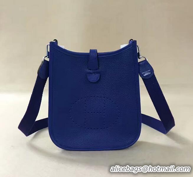 Best Price Hermes Evelyne original togo leather mini Shoulder Bag H15698 optic blue