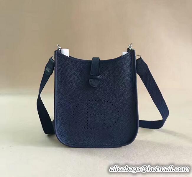 Low Price Hermes Evelyne original togo leather mini Shoulder Bag H15698 dark blue