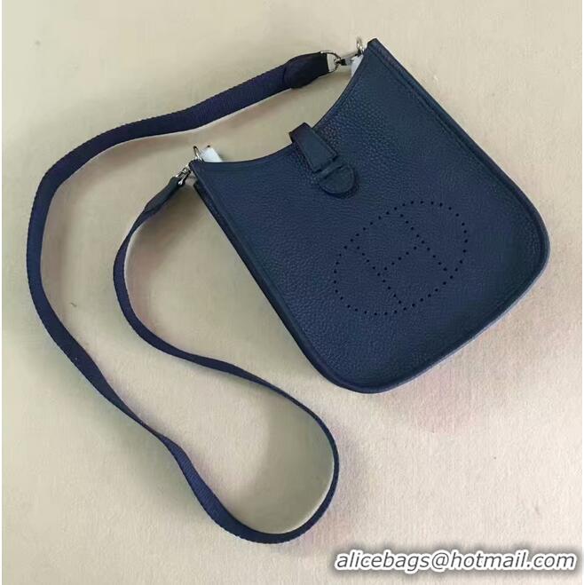 Low Price Hermes Evelyne original togo leather mini Shoulder Bag H15698 dark blue