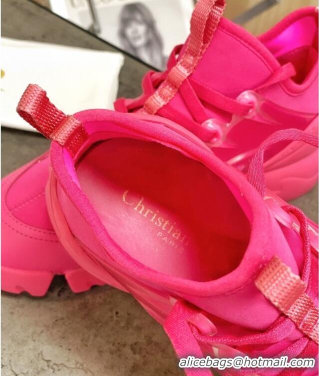 New Fashion Dior D-Connect Sneakers in Pink Technical Fabric 111050