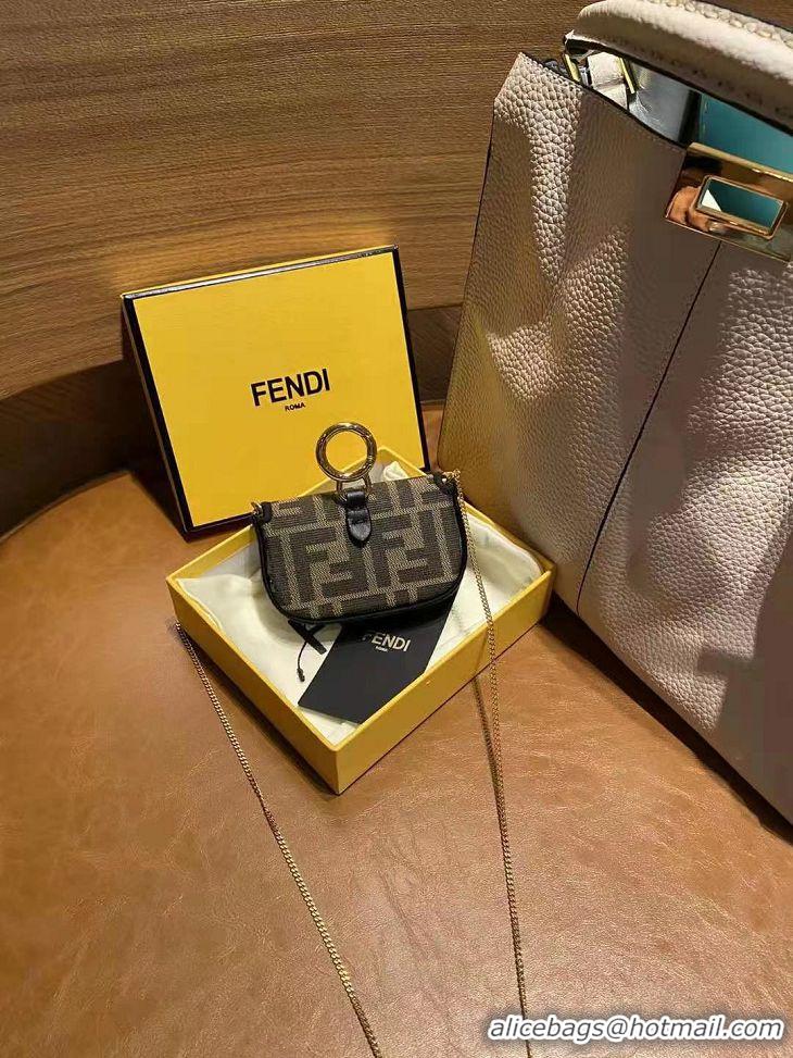 Grade Discount FENDI NANO BAGUETTE CHARM nappa leather 7AR844 Brown