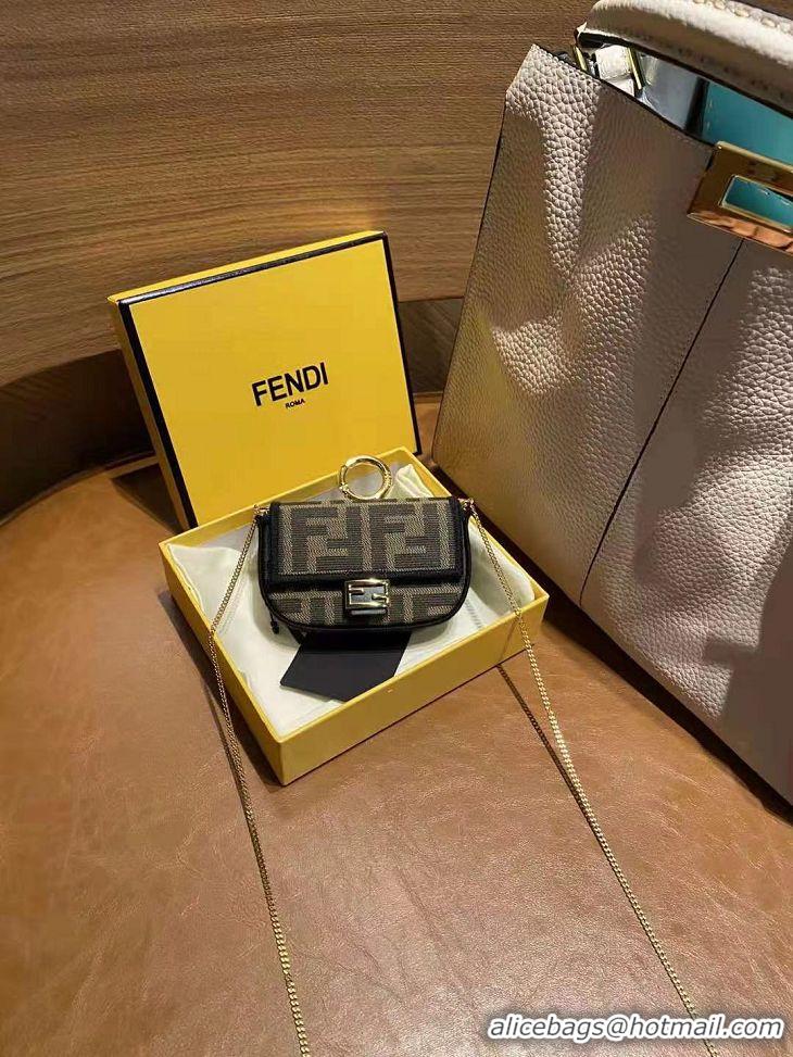 Grade Discount FENDI NANO BAGUETTE CHARM nappa leather 7AR844 Brown