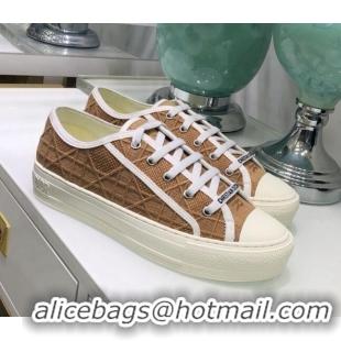 Luxury Dior Walk'n'Dior Sneakers in Nude Denim Cannage Embroidery 111313