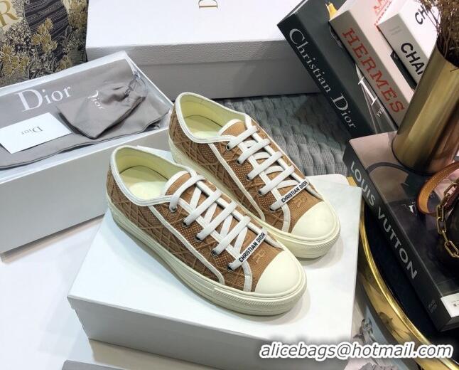 Luxury Dior Walk'n'Dior Sneakers in Nude Denim Cannage Embroidery 111313