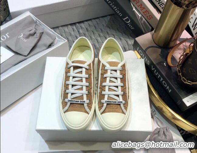 Luxury Dior Walk'n'Dior Sneakers in Nude Denim Cannage Embroidery 111313