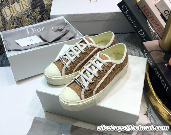 Luxury Dior Walk'n'Dior Sneakers in Nude Denim Cannage Embroidery 111313