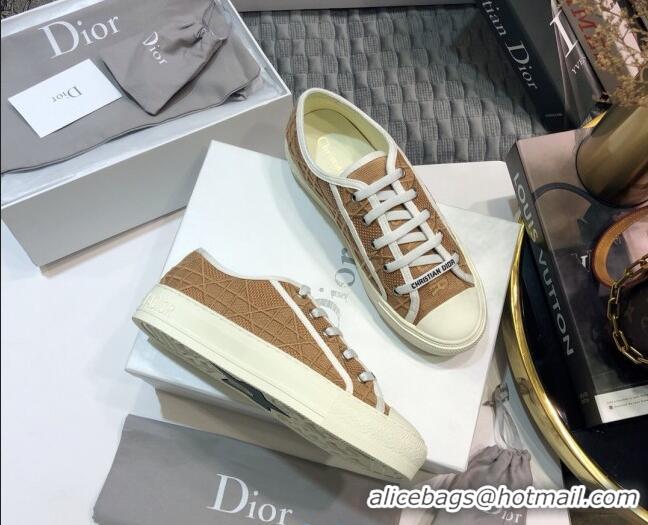 Luxury Dior Walk'n'Dior Sneakers in Nude Denim Cannage Embroidery 111313