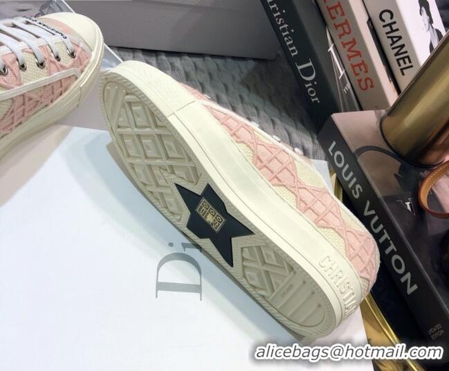 Custom Dior Walk'n'Dior Sneakers in Pink Denim Cannage Embroidery 111317