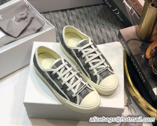 Cute Dior Walk'n'Dior Sneakers in Grey Denim Cannage Embroidery 111317