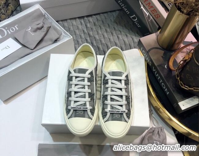 Cute Dior Walk'n'Dior Sneakers in Grey Denim Cannage Embroidery 111317