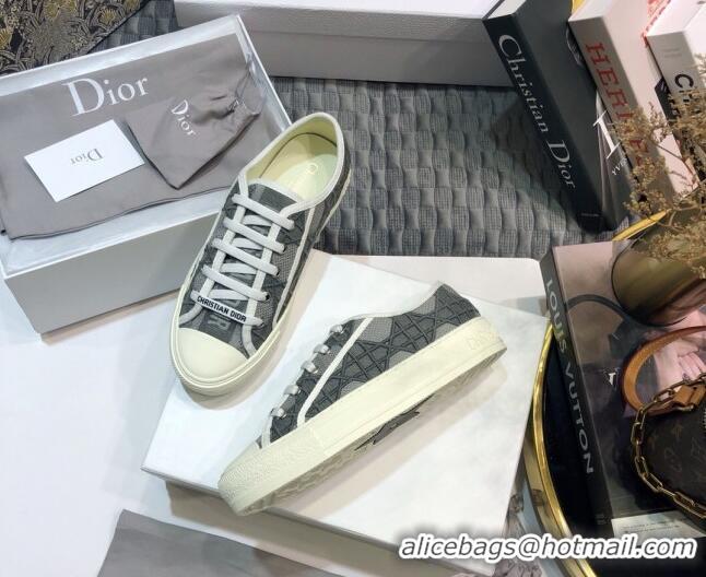 Cute Dior Walk'n'Dior Sneakers in Grey Denim Cannage Embroidery 111317