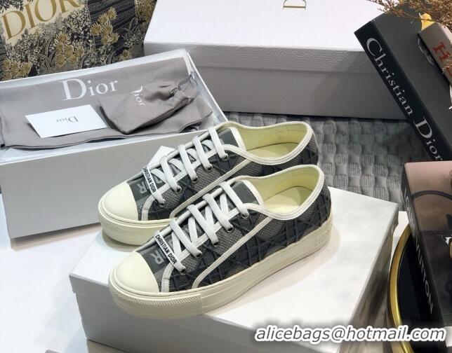 Cute Dior Walk'n'Dior Sneakers in Grey Denim Cannage Embroidery 111317