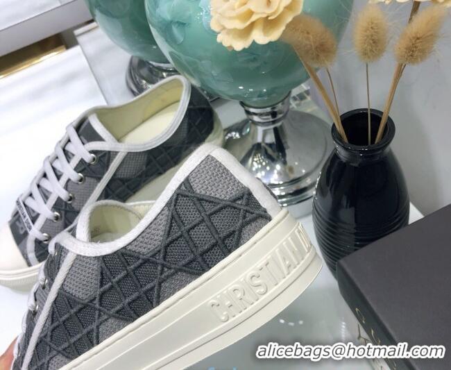 Cute Dior Walk'n'Dior Sneakers in Grey Denim Cannage Embroidery 111317