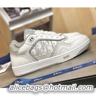 Top Quality Dior B27 Low-Top Sneakers in White and Grey Calfskin 120339