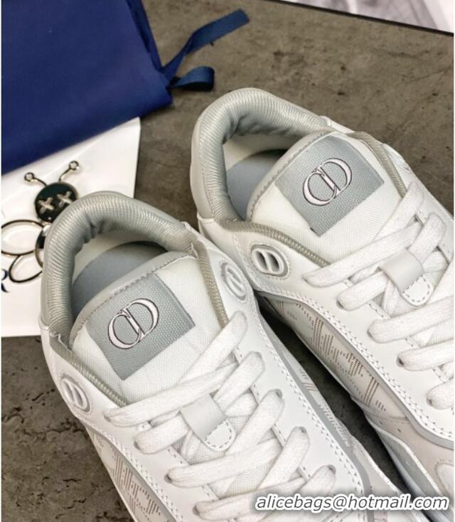 Top Quality Dior B27 Low-Top Sneakers in White and Grey Calfskin 120339