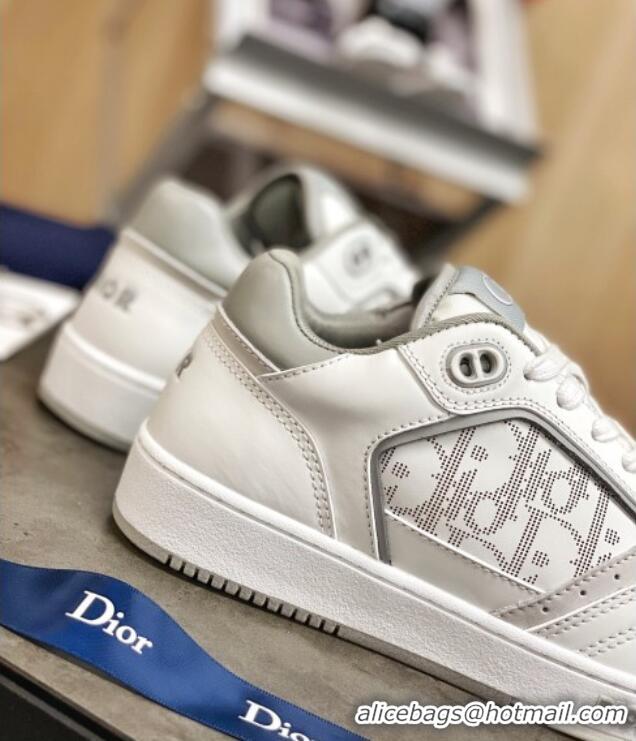 Top Quality Dior B27 Low-Top Sneakers in White and Grey Calfskin 120339