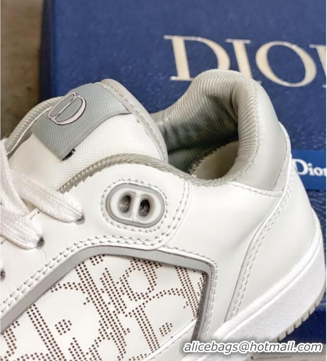 Top Quality Dior B27 Low-Top Sneakers in White and Grey Calfskin 120339