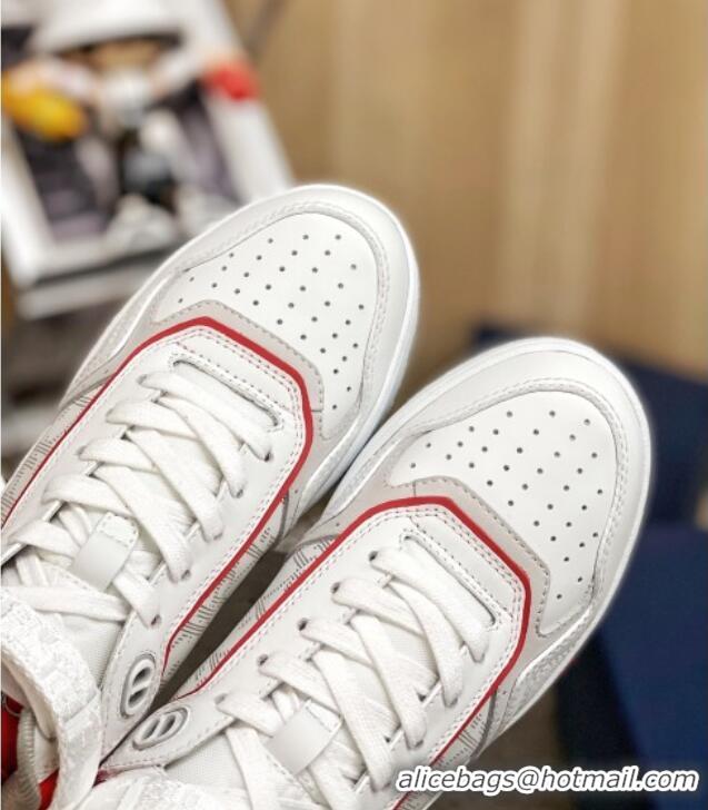 Low Price Dior B27 High-Top Sneakers in White and Red Calfskin 120341